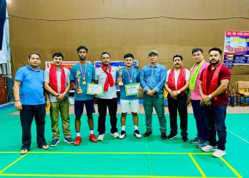 व्याडमिन्टन प्रतियोगिताको उपाधी लमजुङ साईनो टिमलाई