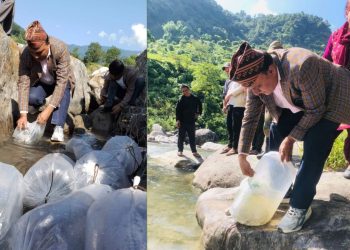 दोर्दी गाँउपालिकाले विभिन्न खोलाहरुमा ५० हजार माछाको भुरा छाेड्याे