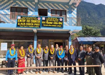 अन्नपूर्ण पदमार्गकाे सिम्पानी बगैचामा पर्यटक तथा बनपैदावर चेकपोस्ट स्थापना