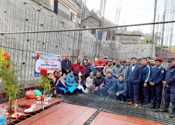 मर्स्याङ्दी गाउँपालिकाको प्रशासकीय भवन निर्माणकार्य सुरु