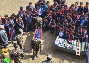 भूकम्प र आगलागीबाट बच्न गिलुङमा कृतिम अभ्यास